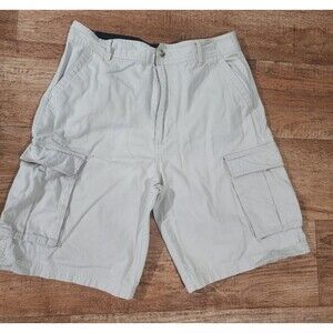 Active Force By Omni Men’s Cargo Shorts 100% Cotton Beige Color Size 36